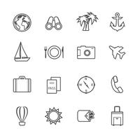 Vacation leisure pictograms set vector