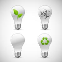 Lightbulb Eco Science Icons Set vector