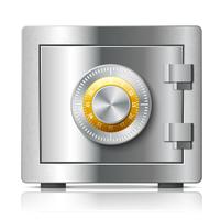Realistic steel safe icon security concept vector
