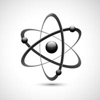 Atom logo symbol 3d vector