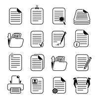 Documents Files and Folders Icons Set vector