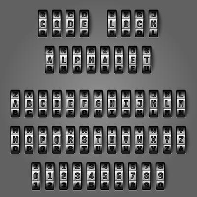 Mechanical alphabet for combination codes
