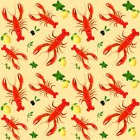 Lobster seamless pattern vector