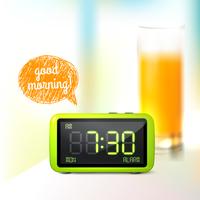 Digital alarm clock background vector