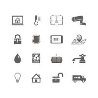 Smart home automation technology icons set vector