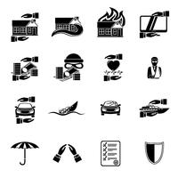 Insurance security icons set vector