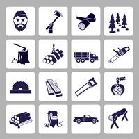 Lumberjack icon set vector