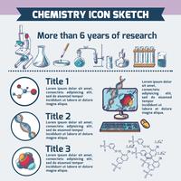 Chemistry research infographic sketch vector