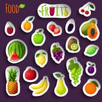 Fresh fruits stickers vector