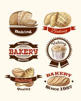 Pastry and bread labels vector
