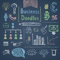 Doodle business set vector