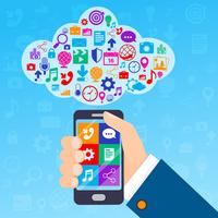 Mobile services cloud vector