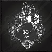 Wine list chalkboard label vector