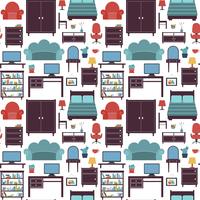 Furniture seamless pattern vector