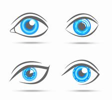 Iconos de ojos ciber vector