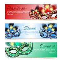 Carnival mask banners vector