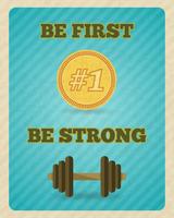 Fitness strength exercise motivation poster vector