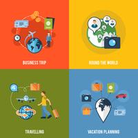 Travel concept flat icons composition vector