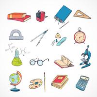 Education icon doodle color vector