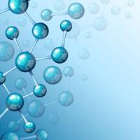 Molécula azul 3d de fondo vector