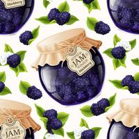 Blackberry jam glass vector