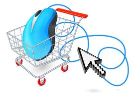 Internet shopping cart concept vector