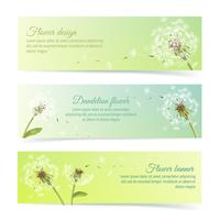 Collection of banners and ribbons with dandelion