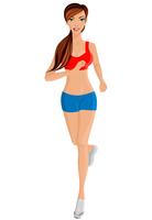 Retrato de longitud completa de mujer corriendo vector