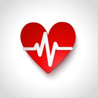 Heart rate emblem icon isolated vector