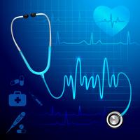 Stethoscope heartbeat background vector