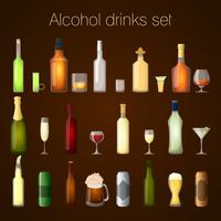 Alcohol drinks set vector