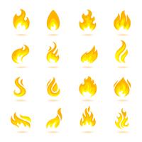 Iconos de llamas de fuego vector