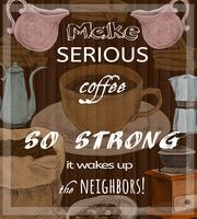 Retro coffe set poster vector