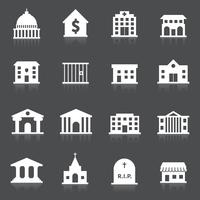 Iconos de edificios gubernamentales vector