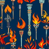 Torch sketch seamless pattern vector