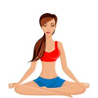Young woman in lotus pose vector