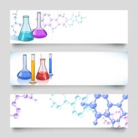 Banners de laboratorio quimicos vector