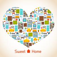 Sweet home heart concept vector