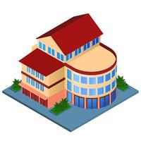 Modern building isometric vector