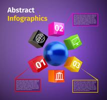 Cubos e infografía 3d esfera. vector