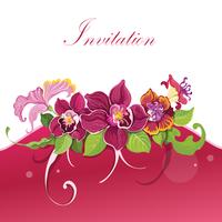 Tropical flower invitation vector