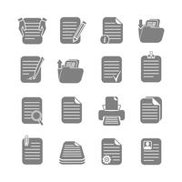 Documents files and folders icons set