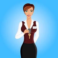 Woman hotel receptionist portrait vector