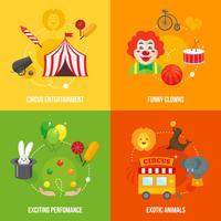 Circus retro icons composition vector