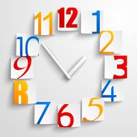 Abstract paper clock vector