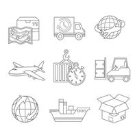Logistic icons outline