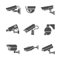 Security Cameras Icons Set vector