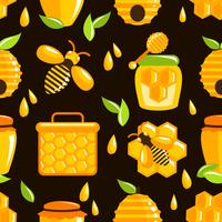 Honey seamless pattern vector