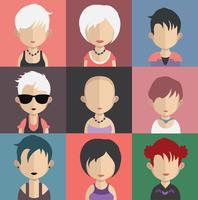 People avatars with colorful backgrounds vector