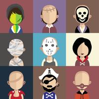 Avatares de personas con fondos coloridos. vector